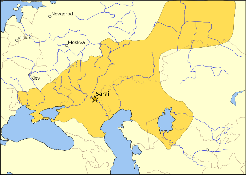 Görsel 1. Uluğ Ordanıñ sıñırları ve payitahtı Saraynıñ yeri